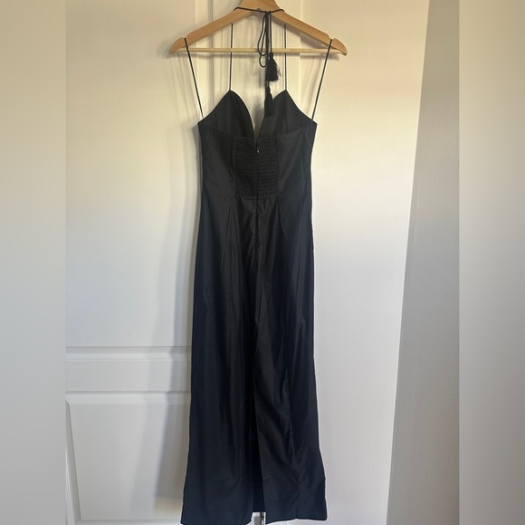 NEW Reformation Solasta Cotton Midi Halter Slip Dress Cocktail Black | size 2 - Picture 9 of 12